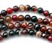 banded Striped Dreaming Agate round 8mm AAA brown
