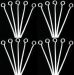 silver plated copper eye pins 20x3mm AAA