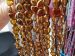 brown gold electroplate glass heart 10mm AA art beads