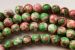 Green Red Rain flower  Jasper round 08mm AAA