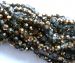 grey half gold Crystal faceted round 06mm AAA
