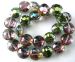 pink green Mystic Crystal faceted coin 14mm AAA