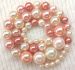 high quality genuine multi-coloured south sea shell pearl graduated 14mm to 6mm AAA pink white orange