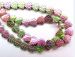 pink green Plated Hematite puffy leaves heart 08mm AAA