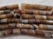 L frosty matt brown striped banded agate tube 14x10mm AAA