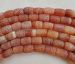 frosty matt red Agate tube drum about 14x10mm AAA