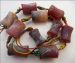 black Red Matt frosty Agate bamboo drum about 20x13mm AAA