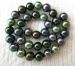 high quality multiple coloured  south sea shell Pearl round 10mm AAAA green silver