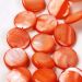 Orange Red Mother of Pearl shell coin 11mm AAA