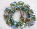 purple Green mystic Crystal rectangle faceted 14x10mm AAA