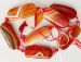 red striped Agate rectangle 38x17mm AAA