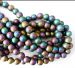 matt matte frosted frosty  Rainbow Hematite round 08mm AAA