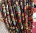 mul-ti coloured peacock agate tube 12x8mm AAA green red brown