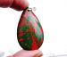 Red green teardrop stabilized Turquoise pendant 50x30mm AAA