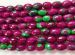 Ruby zoisite colour (green rose pink) agate faceted drum 15x10mm AAA