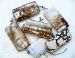 Brown white Leopard Agate rectangle 50x25mm AAA