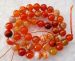 Striped banded orange Agate round faceted 08mm AAA