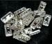 clear silver Plated Crystal Rhinestone rectangle Spacer 2 holes  Beads 15x8x4mm AAA