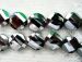 silver Crystal striped faceted coin 15mm AAA