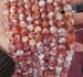 Snow red fire red agate round 10mm AAA white red