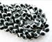 hand made frosty matt black white Tibetan Dzi Agate round 12mm AAA-- football