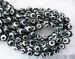black white tibetan Dzi agate heaven eye round faceted 08mm AA