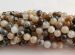 L Brown white Striped banded Agate round 08mm AAA