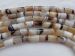 white brown striped banded agate tube 14x10mm AAA